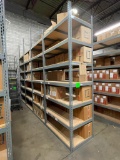 HD Steel Shelving w/ Wood Shelves, 4 Connected Units, ea. 12ft H, 4ft W, 30in D, 7 Shelves