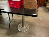 Square Table on Single Pedestal Base, 30in x 30in x 29-1/2in H