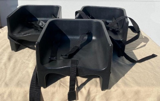 Lot of 3 WINCO NSF Booster Chairs w/ Straps to Secure to Chair or High Chair