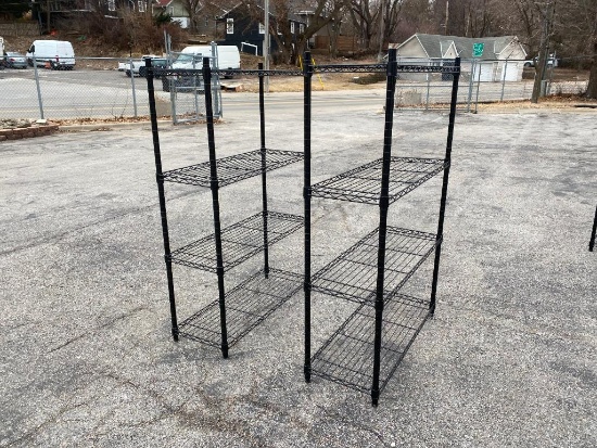 Lot of 2 Metal Shelving Units, Dunnage Storage, 54in x 14in x 36in