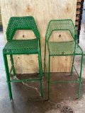 Lot of 5, BluDot, Green Hot Mesh Pub Chairs, Metal, Stackable