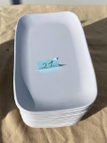 Lot of 21, G.E.T. Melamine CS-6103 Rectangular 11-1/4in x 7in Siciliano Platter, White