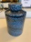 Blue and White Lidded Jar or Urn
