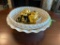 Decorative Bowl w/ Gold Leaf Pinecones