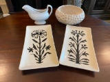 Two Trays, Gravy Boat and Bowl or Planter
