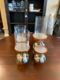Three 2-Part Candle Holders or Containers