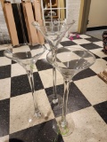 23in and 18in Heavy Glass Martini Glass Vases