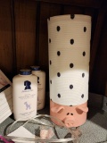 Noodle and Boo Baby Powder and Pig Lamp