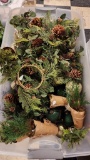 Tote of Artificial Christmas Foliage