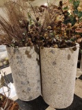 Artificial Flowers and Foliage in Two Planters