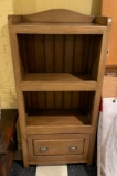 Wood Bookcase w/ Bottom Drawer & Wainscot Back, 53in H