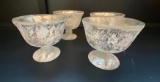 Lot of 4 Matching Footed Bowls, 5-1/2in H