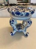 Blue and White Decorative Stand