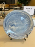 Decorative Blue and White Swirl Plate