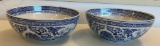 Two Blue and White Ceramic Bowls
