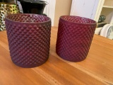 Two Hobnail Vases