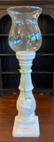 Candle Holder, Pedestal w/ Glass Globe