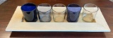Candle Holders in Tray