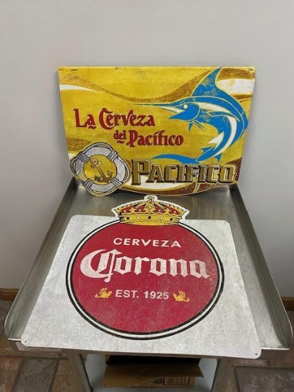 Pacifico Beer and Corona Beer Metal Signs