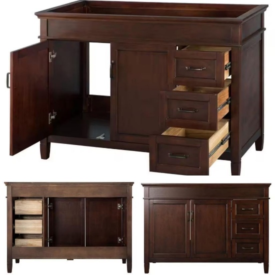 Ashburn 48in Mahogany Vanity Cabinet, NIB, SKU: 1002545060 MSRP: $910.83