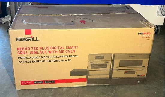 New, NEXGRILL NEEVO 720 Plus Digital Smart Grill in Black w/ Air Oven, No. 720-1055, New in Box