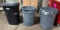 Lot of 3 Trash Cans, 2 BRUTE