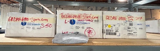 3 Boxes of T-Shirt Blanks, 50-S, 16-L, 35-XXL GILDAN 64000 SPORTS GREY