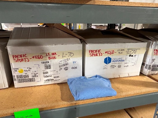 2 Boxes of T-Shirt Blanks, 142-L - PACIFIC SPORTS #1260 LIGHT HEATEHR BLUE