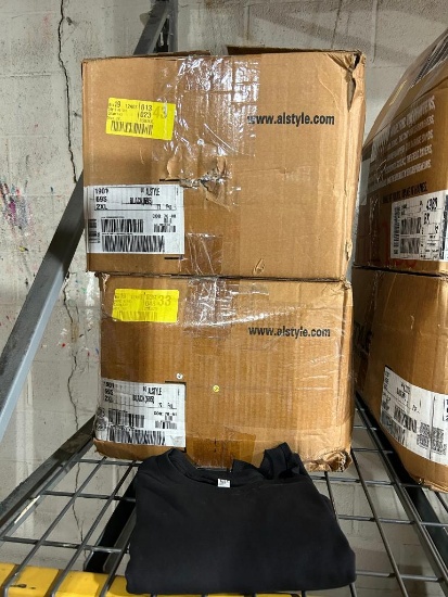 2 NEW CASES OF T-SHIRTS, 72ct./Case, ALSTYLE 1901, BLACK, XXL, 144 TOTAL SHIRTS