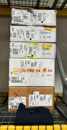 5 Boxes of T-Shirt Blanks, GILDAN 5000 BLACK, 50-XXXXXL (5XL), 36-XXXL