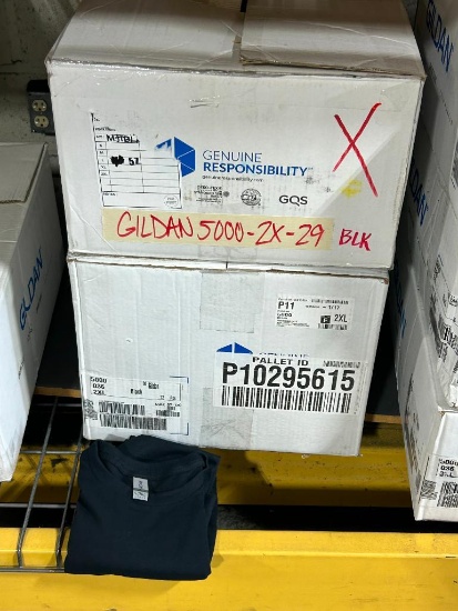2 Boxes of T-Shirt Blanks, 101-XXL, BLAK GILDAN 5000