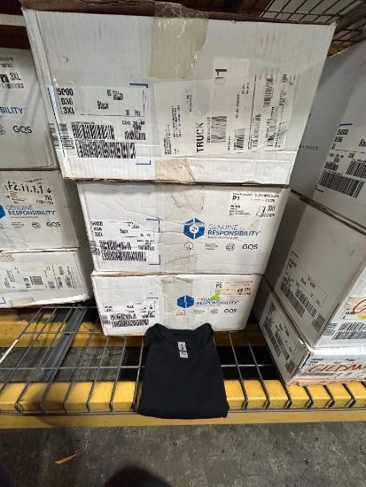 3 NEW CASES, GILDAN 5000 BLACK, 108 TOTAL - XXXL (3XL)
