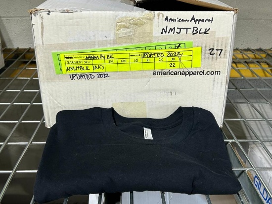 Box of T-Shirt Blanks, American Apparel, Black, 22-XXXL (3XL)