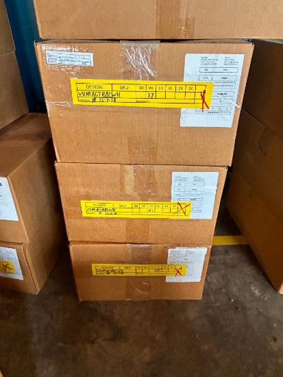 3 Boxes of T-Shirt Blanks, 37-M, 61-L, 14-XL, DISTRESSED BLACK, WHITE TRIM, SLEEVELESS