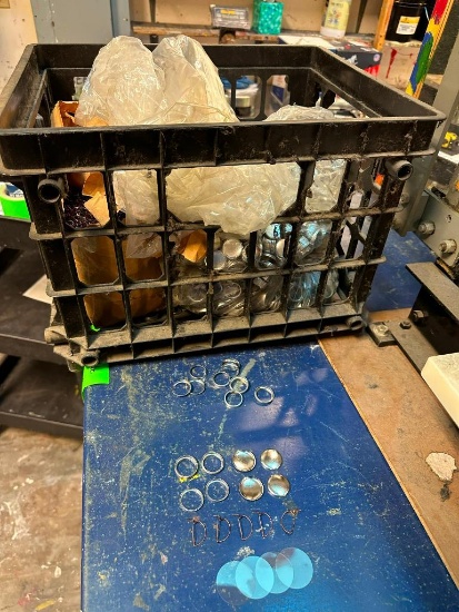 Crate of Pin Back Button Supply