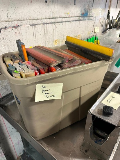 Tote of Various Manual Squeegees