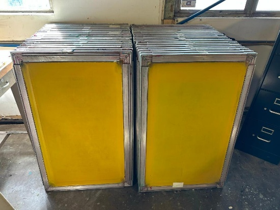 Lot of 39 Aluminum Frames ea. w/ Mesh & Supply of Mesh, 156 Blue, 230 Green, 305 Yellow, 110 White,