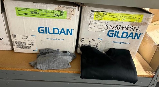 2 Boxes of T-Shirt Blanks, Gray T-Shirts 48-XS, Sweatshirts/Crewnecks, 5-L, 20XL