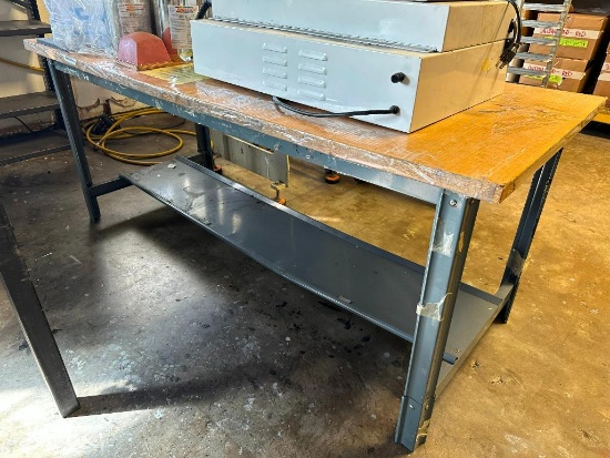 HD Work Table, Steel and Wood, 72in x 30in x 29in