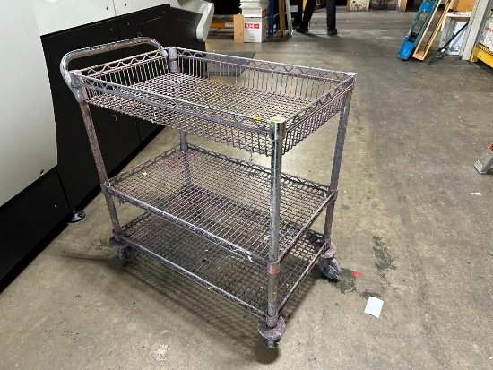 Chrome Utility Cart w/ Lower and Upper Shelves