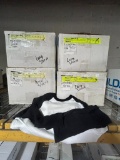 4 Boxes of T-Shirt Blanks, Long Sleeve, White w/ Black Sleeve, 41-S, 75-M, 69-L, 17-XL, 23-XXL