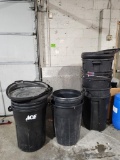 Group of Trash Cans