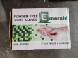 Ten Boxes of 100/box Powder Coated Vinyl Gloves