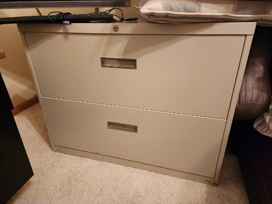 Two Drawer Lateral File Cabinet 36 inx 26in x 28in No Key