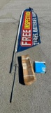 Outdoor Marketing Flag, Free Inspections Tires, Batteries, Brakes