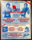 Ray Boom-Boom Mancini vs Livingstone Bramble I, 1984 Onsite Fight Poster 22in x 18in