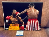 Sugar Ray Leonard Signed 11x14 Photo (Beckett COA) Leonard Hearns II Fight