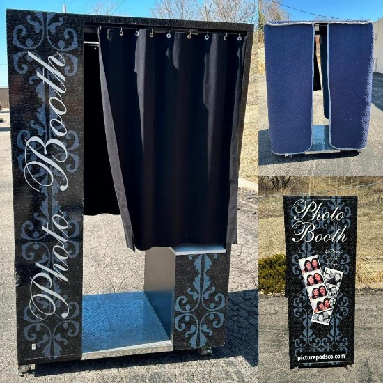 Picture Pods Co. Photo Booth w/ Touch Screen Monitor, Digital Photo Printer, Cover, Keys, Mobile