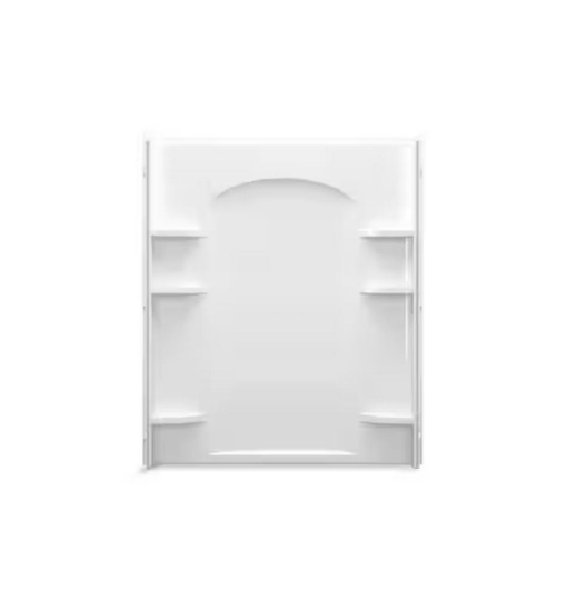 Sterling Ensemble 60in x 1-1/4in x 72-1/2in 1-Piece Direct-to-Stud Alcove Back Shower Wall, White