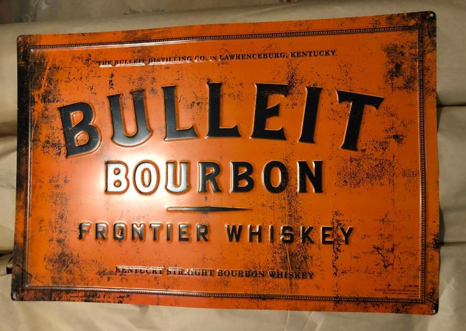 Bulleit Bourbon Tin Beer Sign, 34in x 24in Proxibid